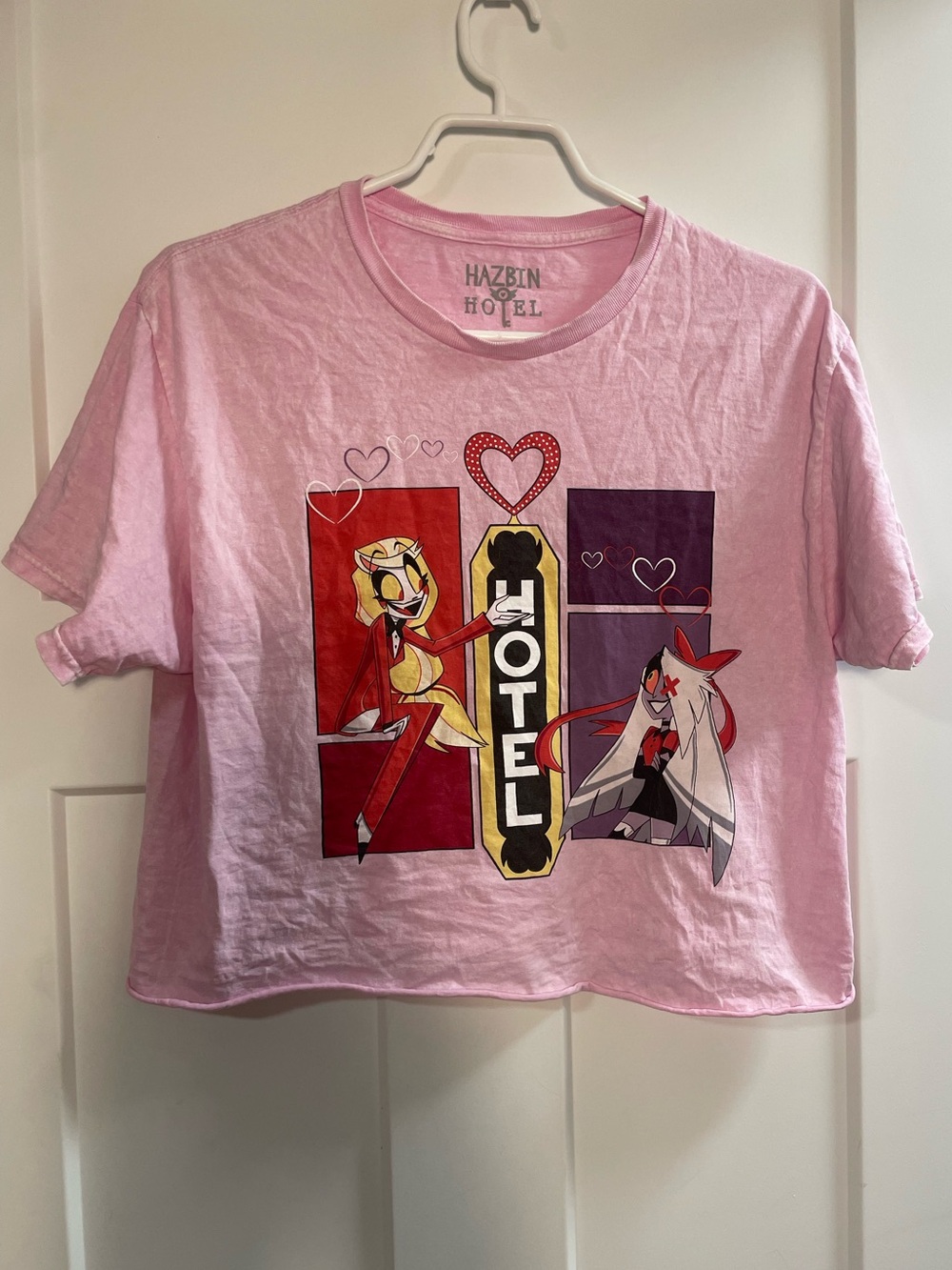 Hazbin Hotel Chaggi Pink Cropped Tee